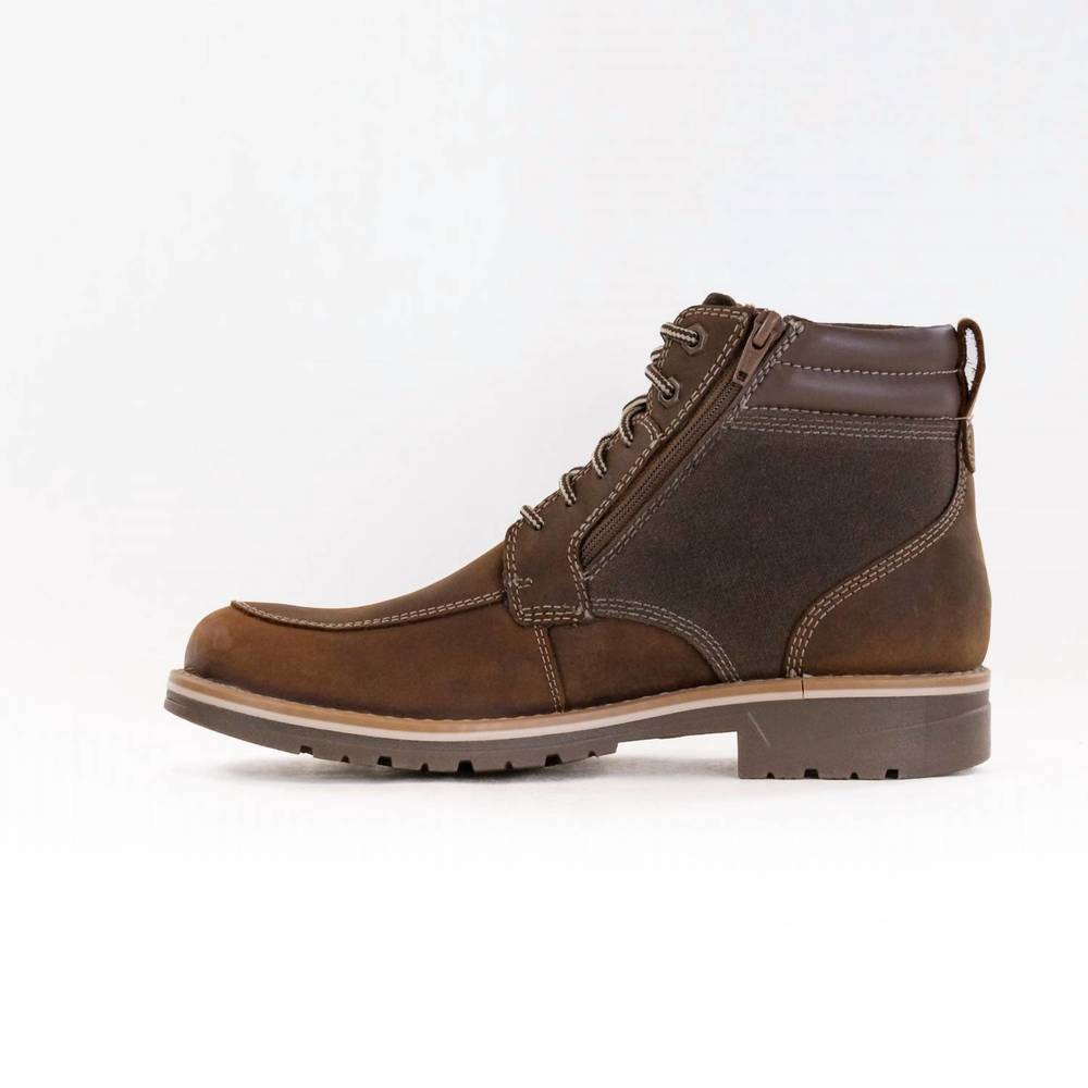 NEW CLARKS men's morwell zip waterproof boot in beeswax leather - Picture 6 of 7